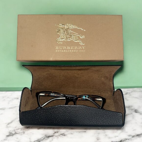 BURBERRY Square Frame Optical Glasses 0BE2272 3029 53mm Tortoise Rim Eyeglasses - Picture 3 of 9